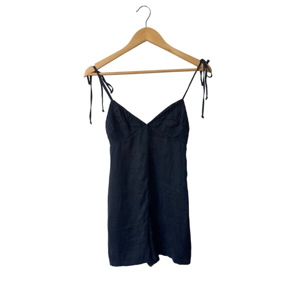 Zara Sleeveless V-Neck Romper Size XS Indie Sleaze Concert Festival Black - Picture 1 of 6